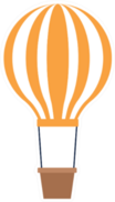 Orange Hot Air Balloon Icon Sticker