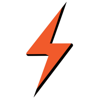 Orange Lightning Bolt Sticker