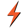 Orange Lightning Bolt Sticker