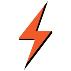 Orange Lightning Bolt Sticker