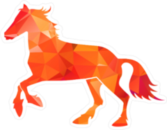 Orange Low Poly Horse Sticker