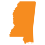 Orange Map Of Mississippi Sticker