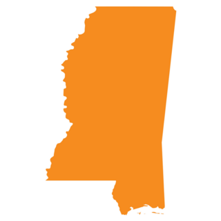 Orange Map Of Mississippi Sticker