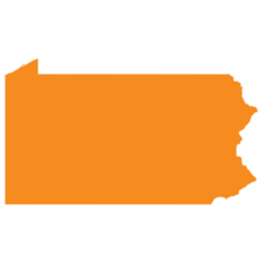 Orange Map Of Us Federal State Of Pennsylvania Sticker
