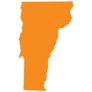Orange Map Of Us Federal State Of Vermont Sticker