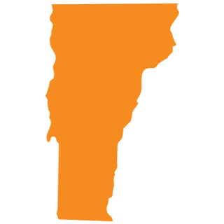 Orange Map Of Us Federal State Of Vermont Sticker