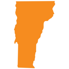 Orange Map Of Us Federal State Of Vermont Sticker