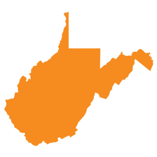 Orange Map Of Us Federal State Of West Virginia Sticker