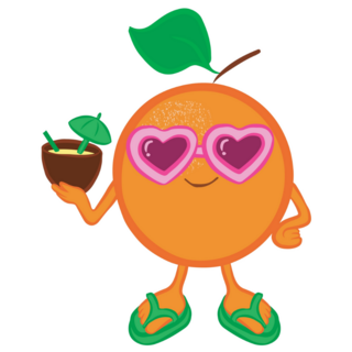 Orange Mascot Wearing Flip Flops Sticker