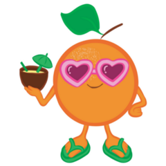 Orange Mascot Wearing Flip Flops Sticker