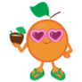 Orange Mascot Wearing Flip Flops Sticker