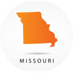 Orange Missouri Map With Lettering Sticker