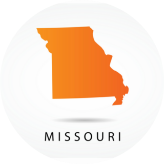 Orange Missouri Map With Lettering Sticker