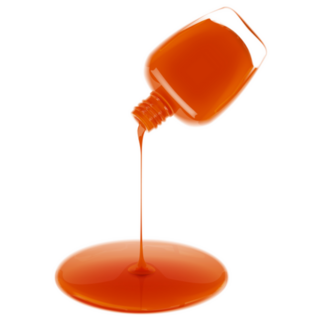 Orange Nail Polish Leaking From Bottle Sticker