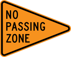 Orange No Passing Zone Sticker