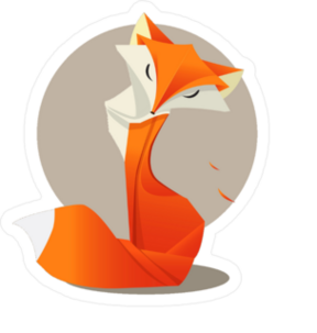 Orange Origami Style Fox Sticker