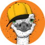 Orange Ostrich In A Hat Sticker