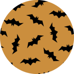 Orange Pattern With Bats Sticker