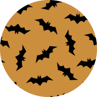 Orange Pattern With Bats Sticker