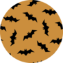 Orange Pattern With Bats Sticker