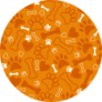 Orange Pattern With Dog Paw Print Sticker