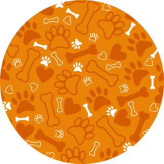 Orange Pattern With Dog Paw Print Sticker