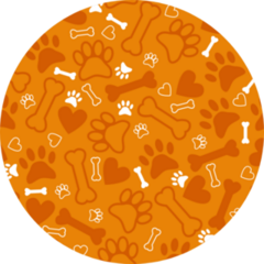 Orange Pattern With Dog Paw Print Sticker