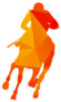 Orange Polygon Horse Racing Sticker