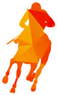 Orange Polygon Horse Racing Sticker