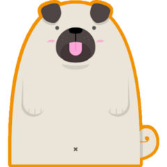Orange Pug Sticker