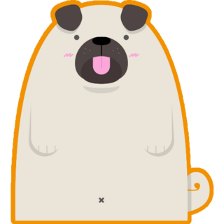 Orange Pug Sticker