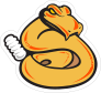 Orange Rattlesnake Mascot Sticker