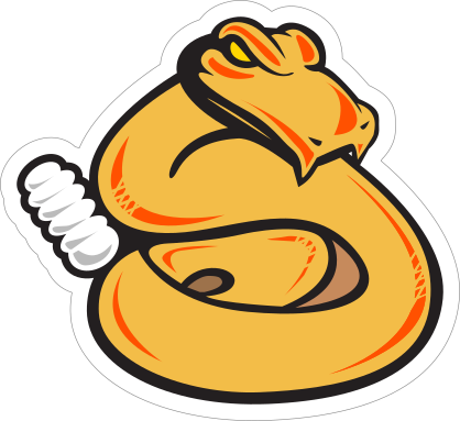 Orange Rattlesnake Mascot Sticker