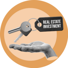 Orange Real Estate Hand And Key Sticker