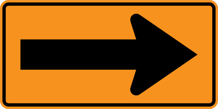 Orange Right Arrow Sticker