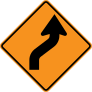 Orange Right Then Left Curve Sticker