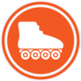 Orange Roller Skates Sticker