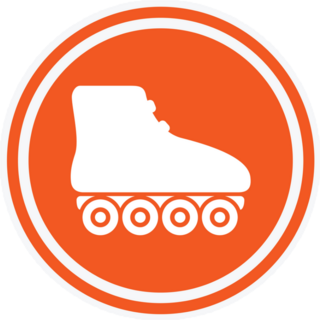 Orange Roller Skates Sticker