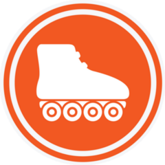 Orange Roller Skates Sticker