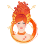 Orange Sagittarius Astrological Sign As A Beautiful Girl Sticker 