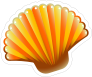 Orange Scallop Seashell Sticker