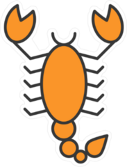 Orange Scorpion Sticker