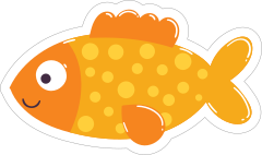 Orange Spotted Fish Sticker