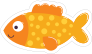 Orange Spotted Fish Sticker