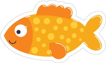 Orange Spotted Fish Sticker