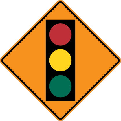 Orange Stop Light Ahead Sticker