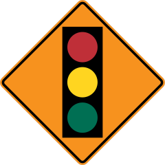 Orange Stop Light Ahead Sticker
