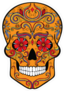 Orange Sugar Skull Sticker