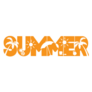 Orange Summer Lettering Sticker