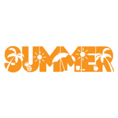 Orange Summer Lettering Sticker